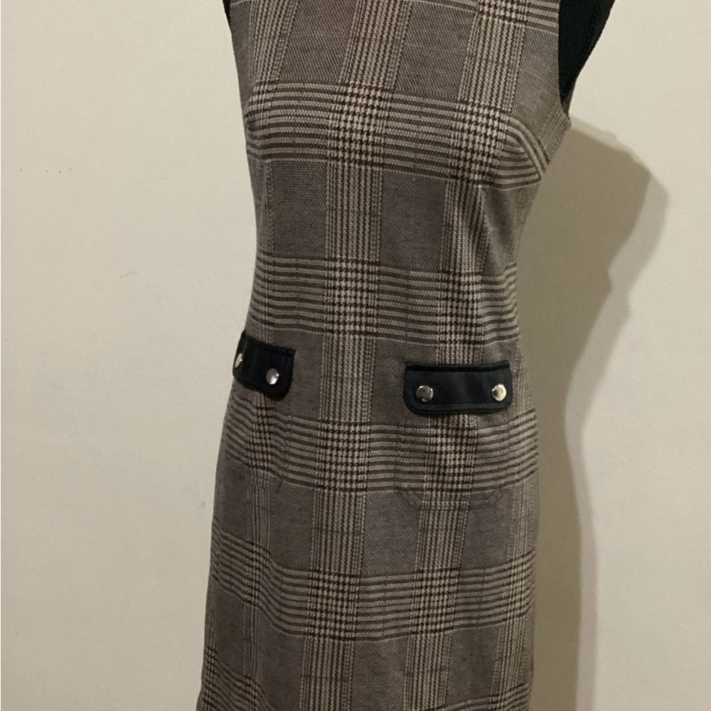 Tommy Hilfiger Black and Brown Sheath Mini Dress